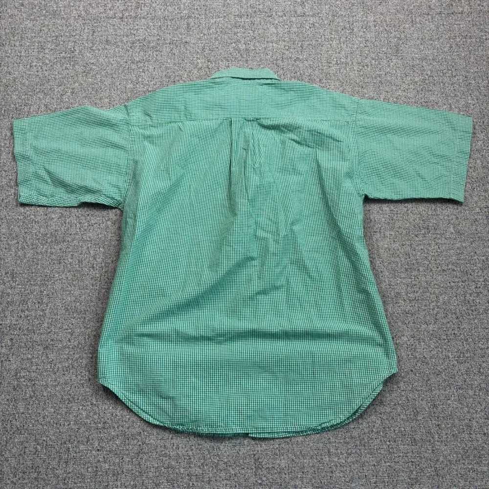 Ralph Lauren Kids Green Gingham‎ Short Sleeve Button Down Shirt Size Medium M